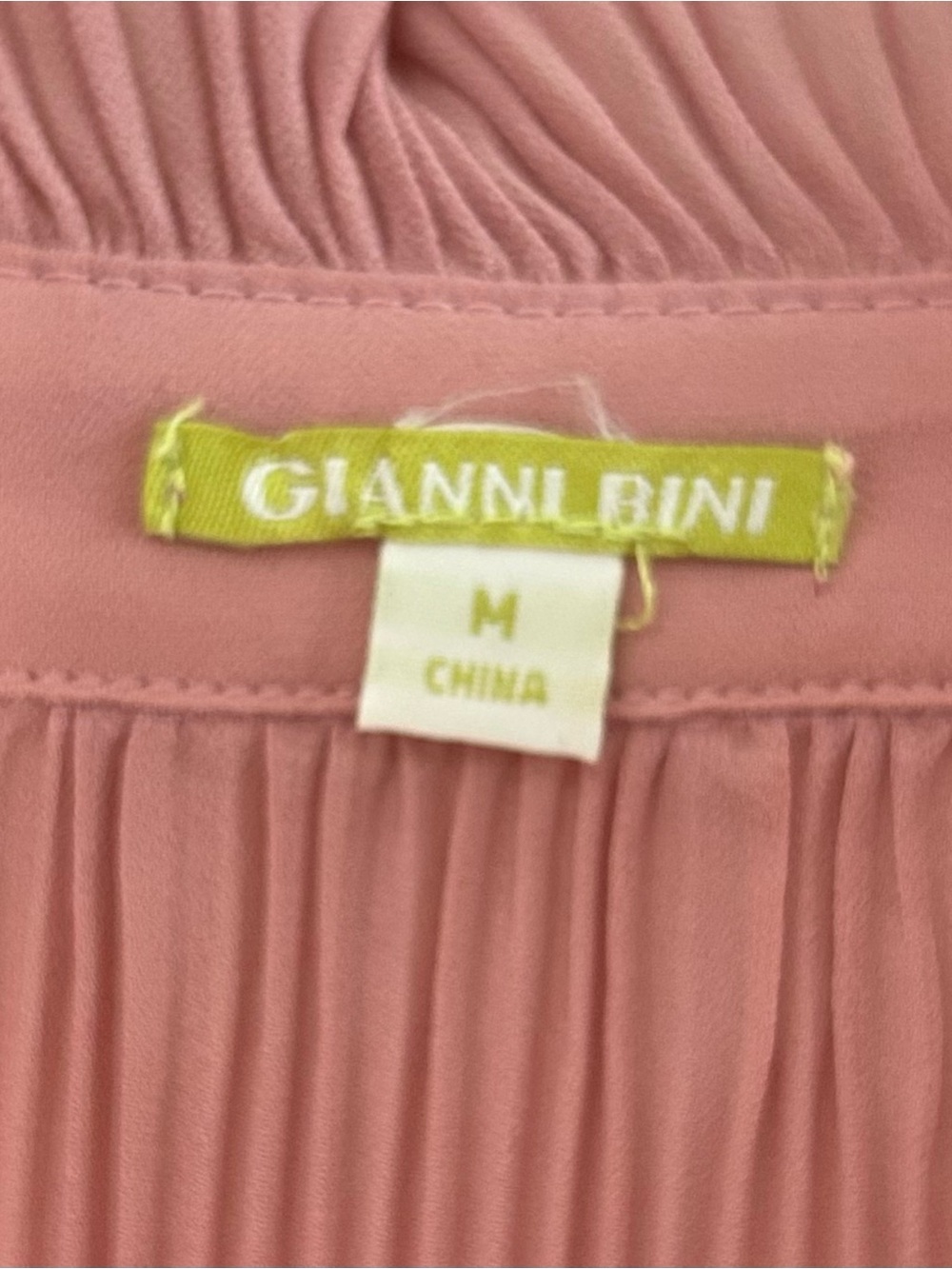 Gianni Bini Pleated Ruffle Tie-Neck Blouse - Dusty Rose Lightweight Sheer - Picture 7 of 11